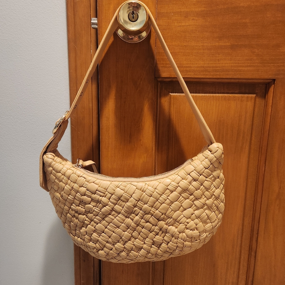 Anthropologie Tan Woven Shoulder Bag